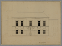 216545 Opstand van de voorgevel van het ontwerp voor de verbouwing van een huis aan het Munsterkerkhof te Utrecht tot ...